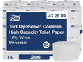 Optiserve High Capacity Coreless Toilet Paper White T5, Universal, 1 Ply, 18 X 2600 Sheets, 472889