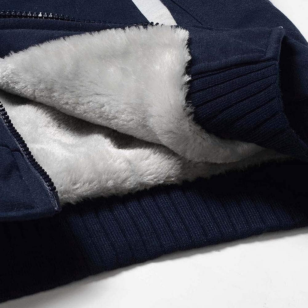 Men'S Casual Hooed Hoodies Thick Wool Warm Winter Jacket Coats