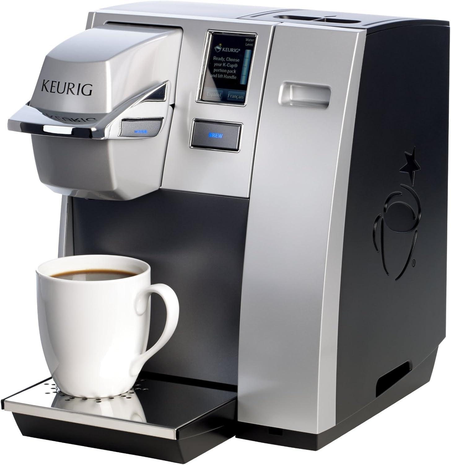 K155 Office Pro Single Cup Commercial K-Cup Pod Coffee Maker, Silver & Slim Non-Rolling Storage Drawer, Coffee Pod Storage, Holds up to 24 K-Cup Pods, Black