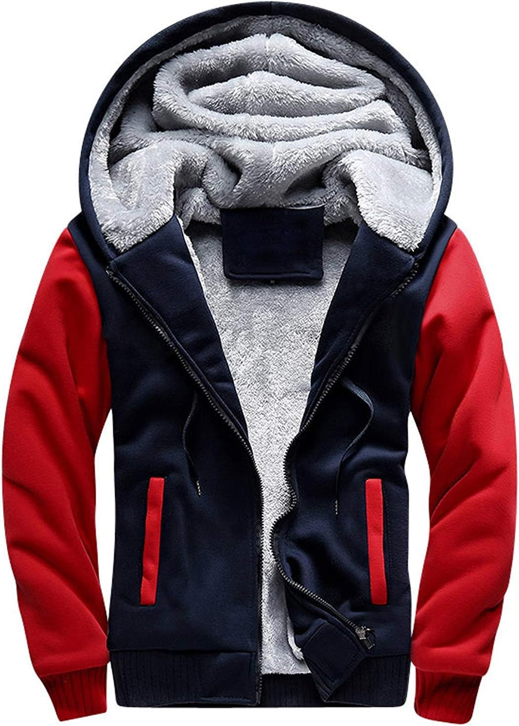 Men'S Casual Hooed Hoodies Thick Wool Warm Winter Jacket Coats