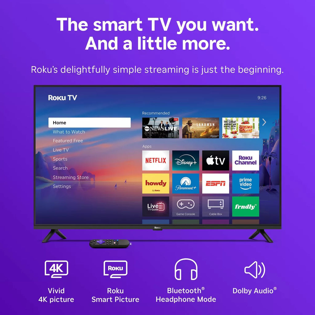 Roku 43" Select Series 4K HDR Smart Roku TV with Roku Voice Remote