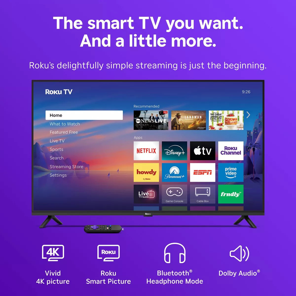 Roku 43" Select Series 4K HDR Smart Roku TV with Roku Voice Remote