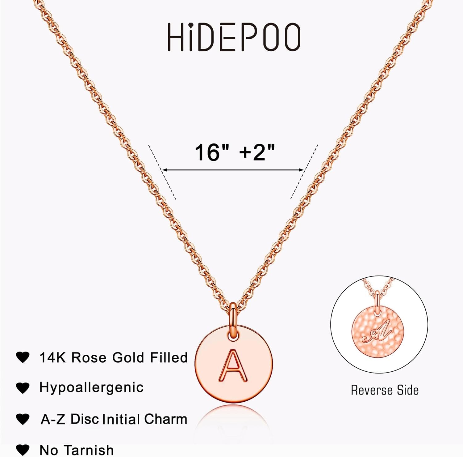 Disc Initial Necklaces for Girls Women - 14K Gold Plated/14K Rose Gold Plated/S925 Sterling Silver Disc Initial Necklaces for Girls Jewelry Birthday Gifts for Kids Girl Teens Women