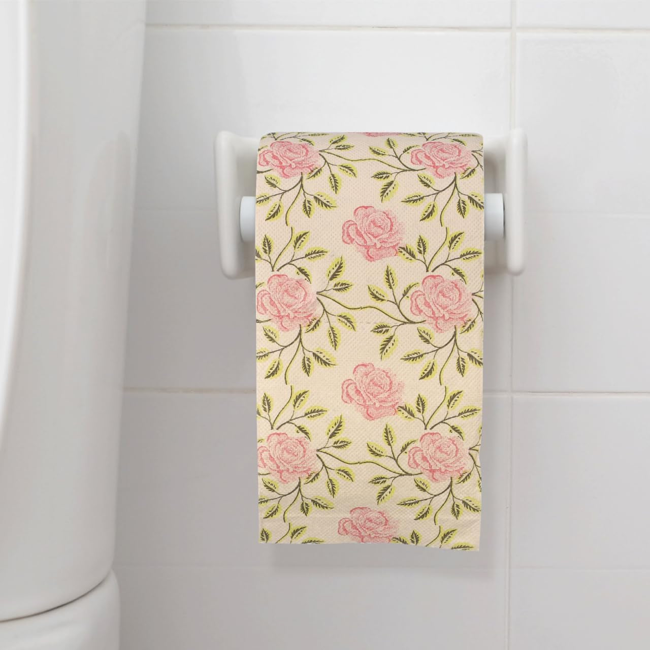 2 Rolls Floral Toilet Paper - Rose Flower Print Toilet Tissues Decorative Bathroom Tissue Hand Towel Napkins for Wedding Birthday Christmas Tea Party Favors Dinner Bridal Shower Baby Shower