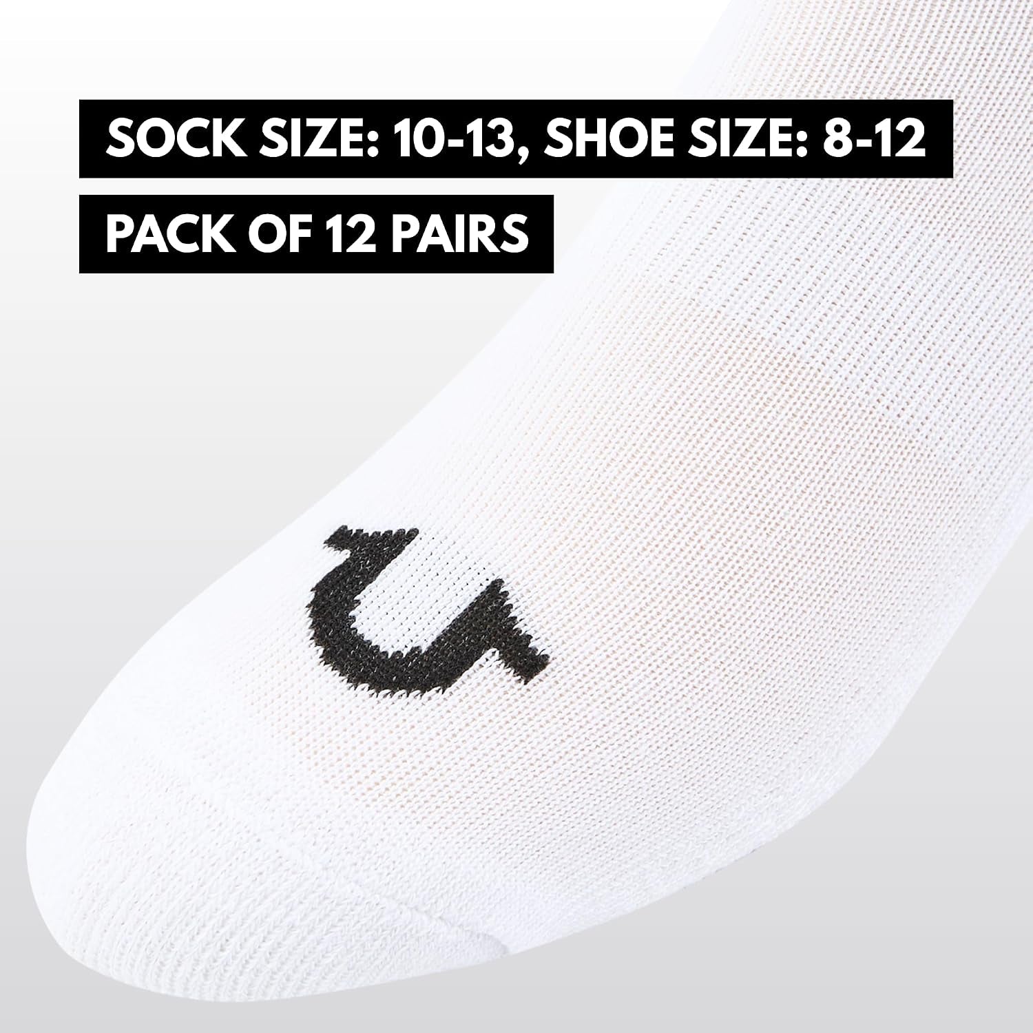 True Religion Mens Socks 6 & 12 Pairs No Show Socks for Men Premium Athletic Shoe Size 8-12