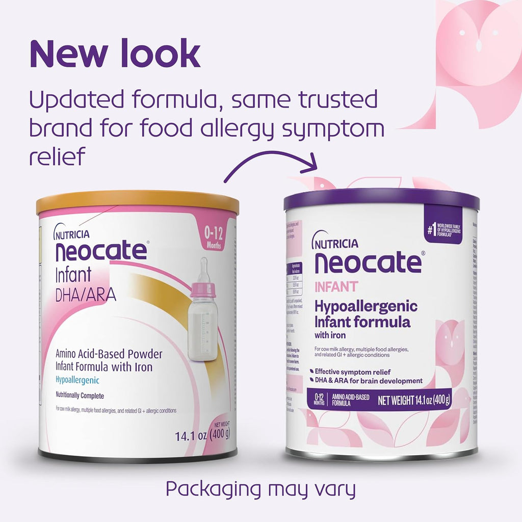 Nutricia  Infant - Food Allergy Relief Hypoallergenic Baby Formula with Amino Acids - Supports Normal Growth - Dairy-Free Infant Formula with DHA, ARA - 0-12 Months - 14.1 Oz (4-Pack)