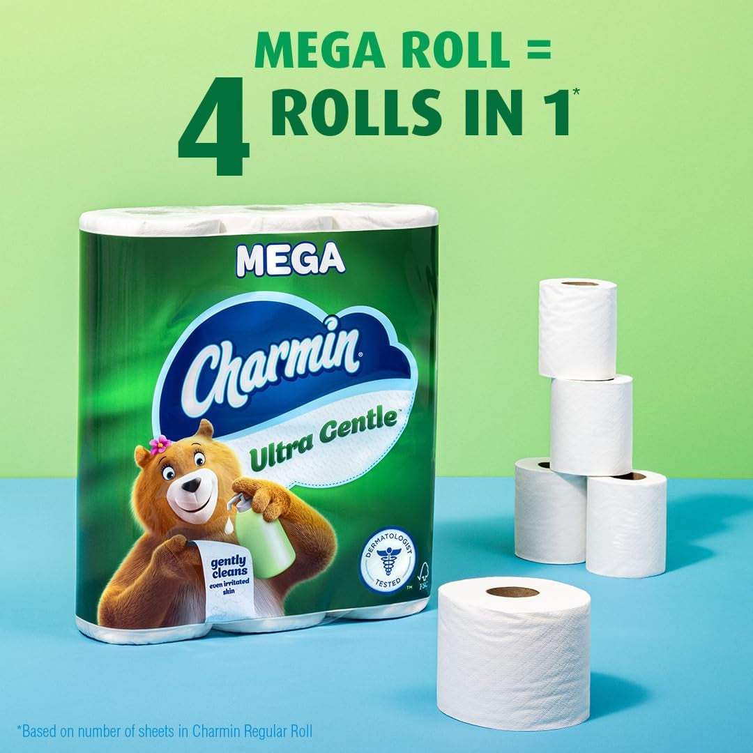 Ultra Gentle Toilet Paper, 24 Mega Rolls (Equivalent to 96 Regular Rolls),White
