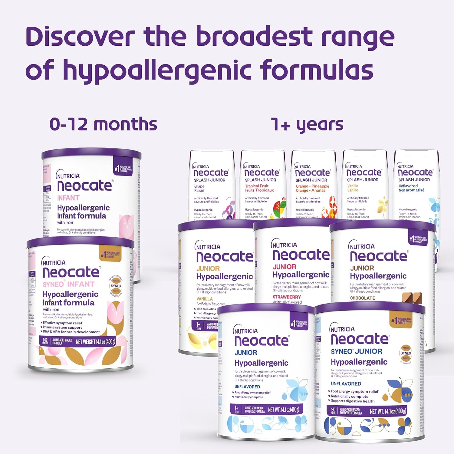 Nutricia  Infant - Food Allergy Relief Hypoallergenic Baby Formula with Amino Acids - Well-Tolerated & Supports Normal Growth - Dairy-Free Infant Formula with DHA, ARA - 0-12 Months - 14.1 Oz