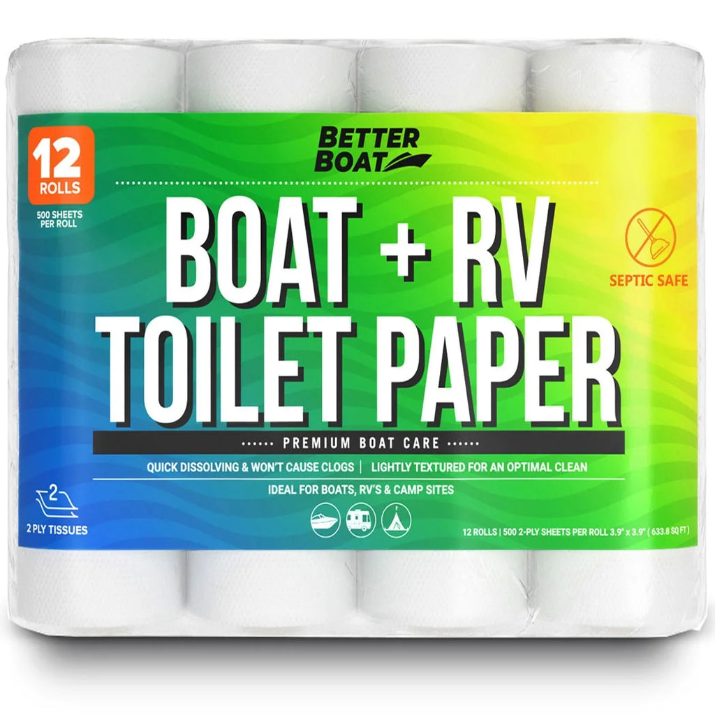 Boat and RV 2 Ply Toilet Paper, Unscented, 12 Rolls per Case