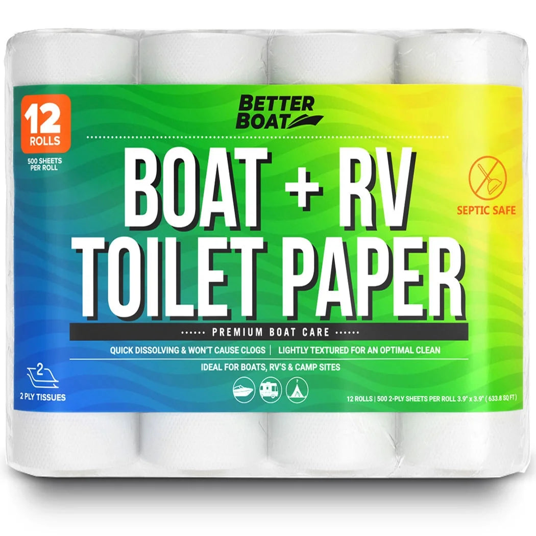 Boat and RV 2 Ply Toilet Paper, Unscented, 12 Rolls per Case