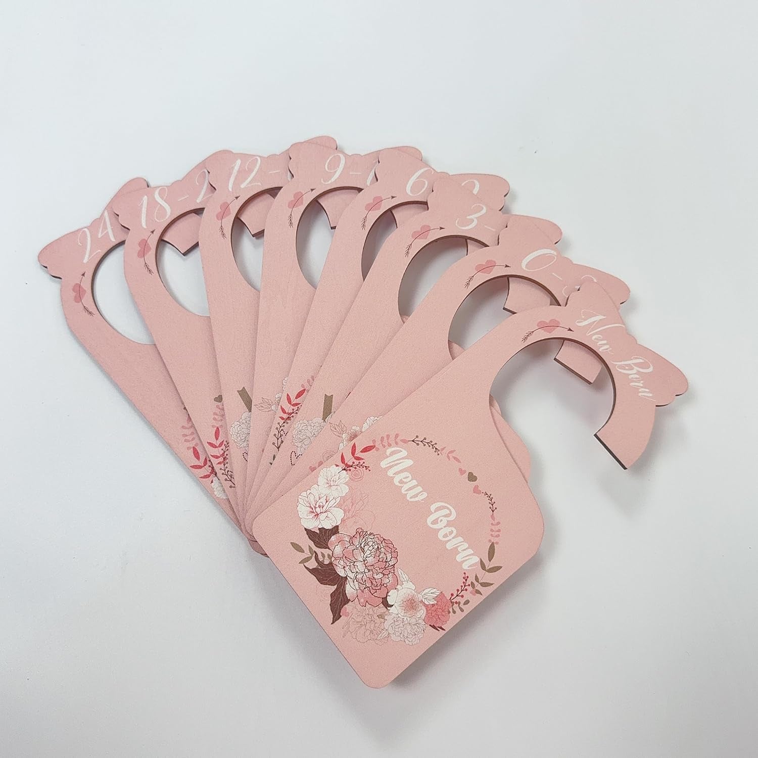 Baby Closet Dividers Pink 8Pcs Baby Clothes Dividers for Closet Double-Sided Wooden Baby Closet Organizer Nursery Decor for Girls Wardrobe