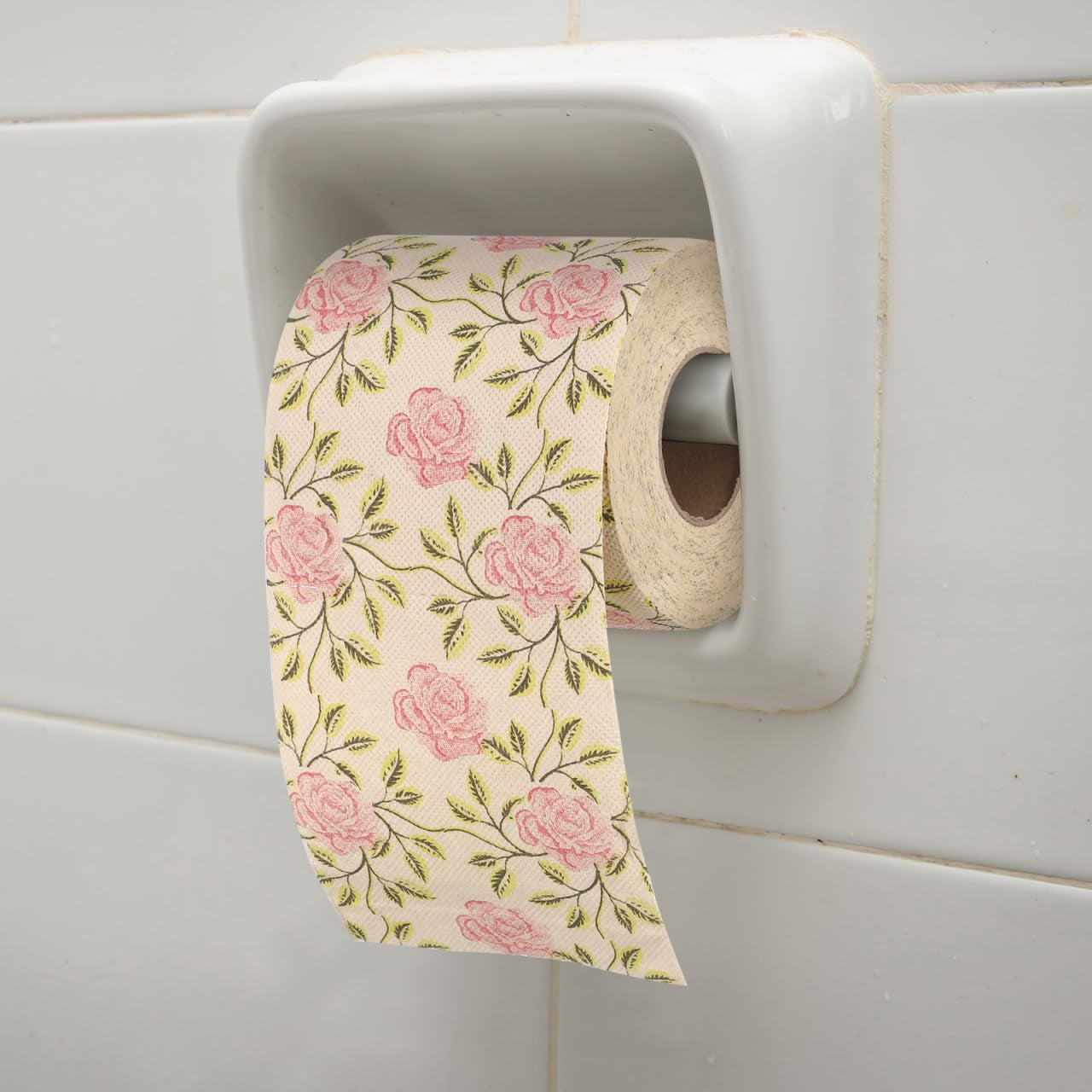 2 Rolls Floral Toilet Paper - Rose Flower Print Toilet Tissues Decorative Bathroom Tissue Hand Towel Napkins for Wedding Birthday Christmas Tea Party Favors Dinner Bridal Shower Baby Shower