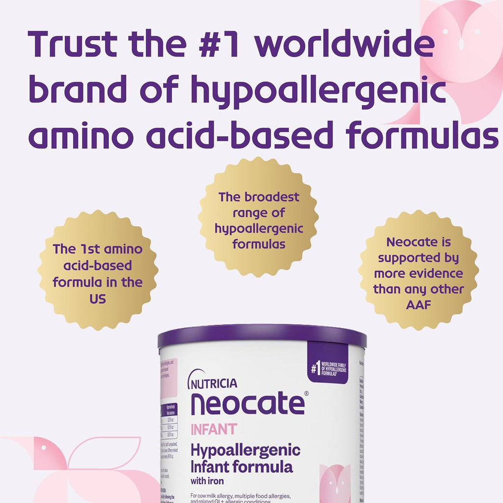 Nutricia  Infant - Food Allergy Relief Hypoallergenic Baby Formula with Amino Acids - Supports Normal Growth - Dairy-Free Infant Formula with DHA, ARA - 0-12 Months - 14.1 Oz (4-Pack)