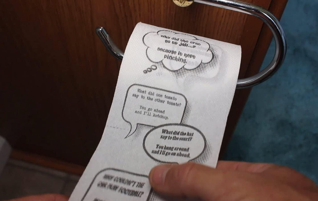 Funny Toilet Paper with Printed Jokes & Riddles - 85 Ft Toilet Roll, Quilted for Comfort - Fun Gifts for Women, Perfect Prank Gifts for down Time