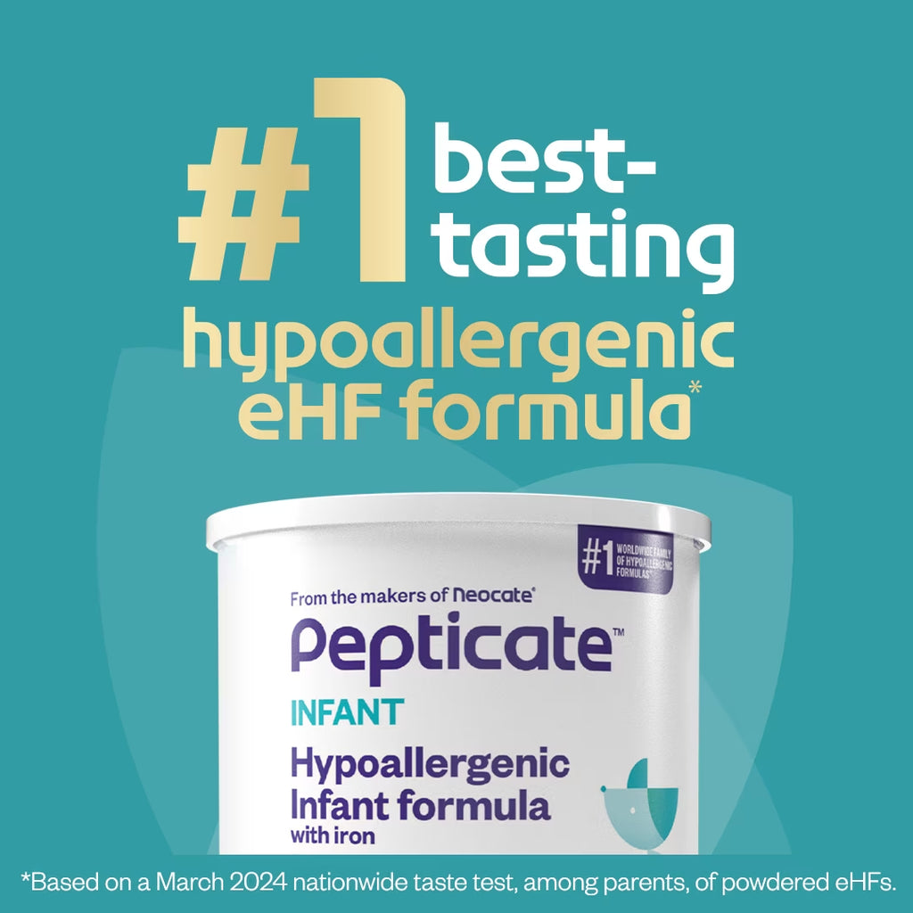 Pepticate Baby Formula, Hypoallergenic Powdered Infant Formula for Cow Milk Allergy, with Omega 3 DHA, ARA, Iron & Prebiotics, 13.2Oz