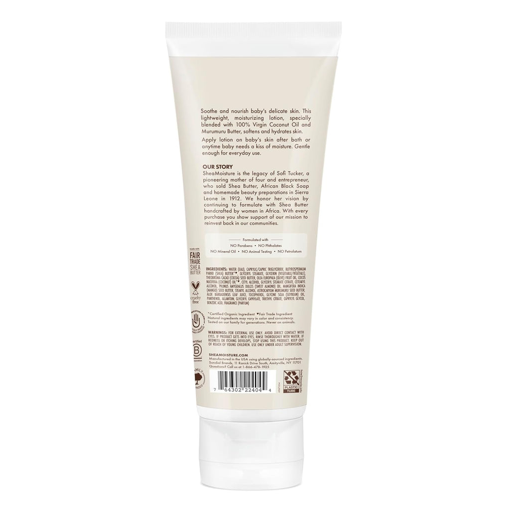 Sheamoisture Baby Lotion 100% Virgin Coconut Oil for Baby Skin Baby Lotion Clear Skin Moisturizer 8 Oz