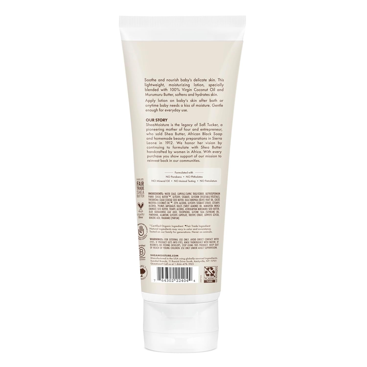 Sheamoisture Baby Lotion 100% Virgin Coconut Oil for Baby Skin Baby Lotion Clear Skin Moisturizer 8 Oz