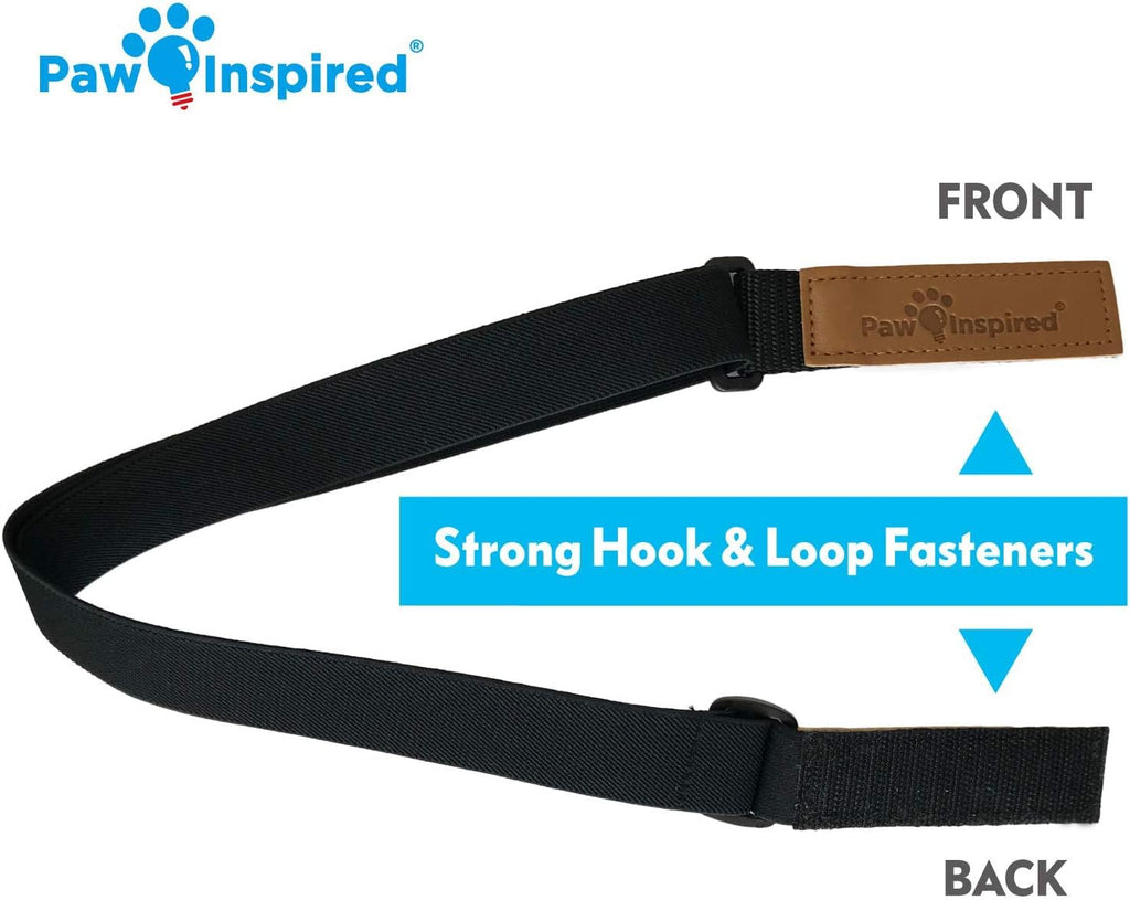 Dog Diaper Suspenders with Velcro Fasteners | Stretchy Adjustable Suspenders for Female and Male Disposable and Washable Diapers | Fits Small, Medium and Large Size Pets (S/M, Black)