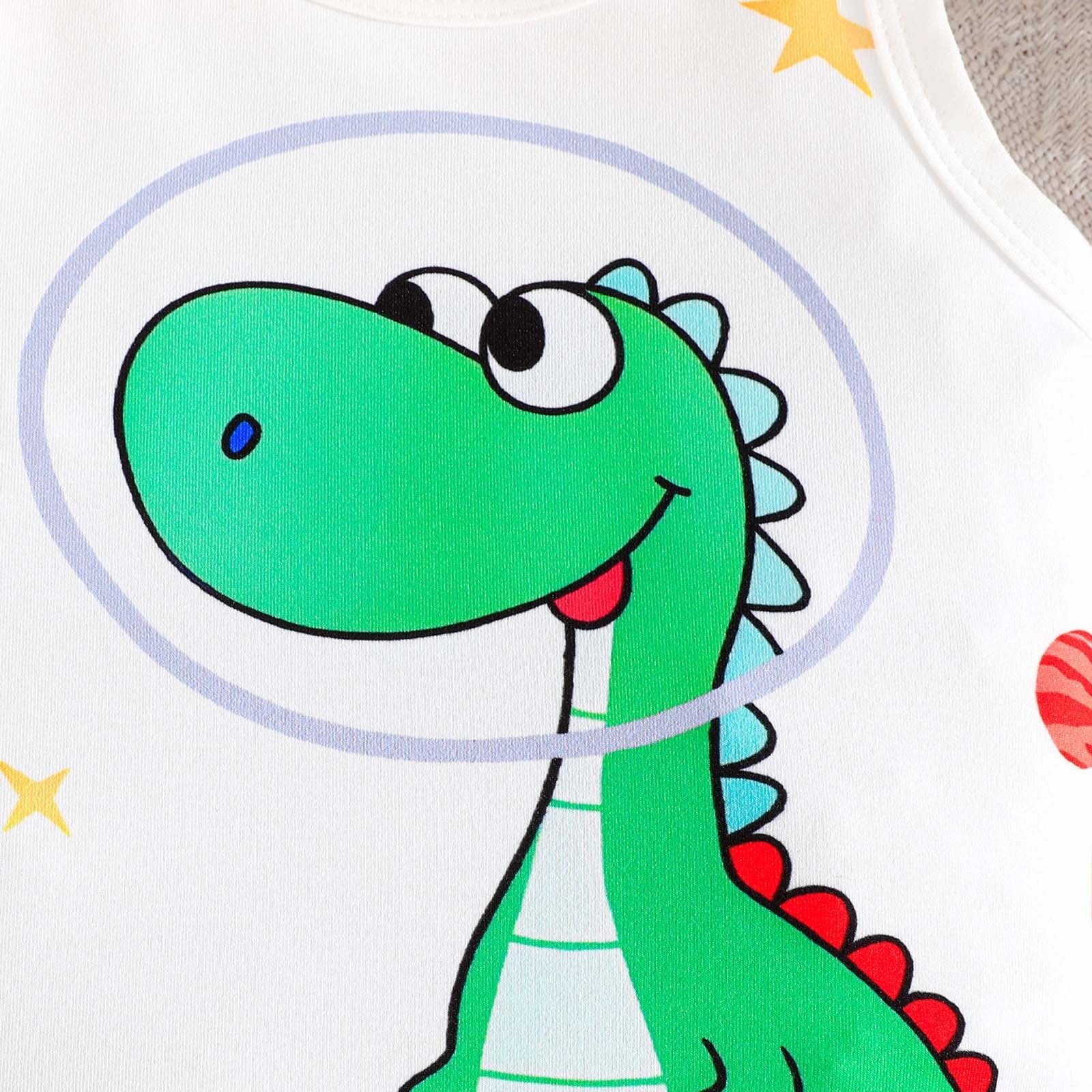 Toddler Boy Summer Shorts Set 2 Piece Short Sleeve Casual Cartoon Prints Tops Holiday Vest T Shirt Short Pants Suit Clothes Set Outfits,Size 9-12 Months