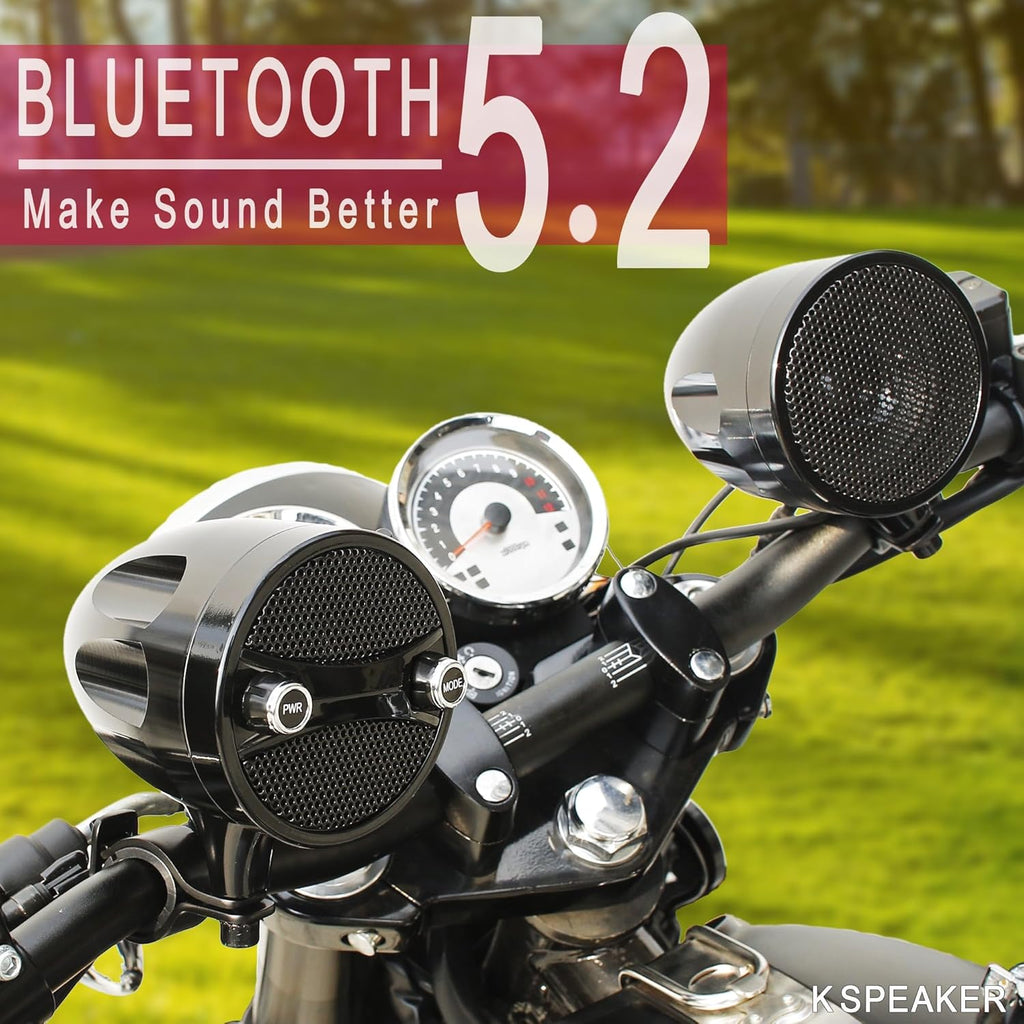 Motorcycle Speakers Motorcycle Bluetooth Speakers Motorcycle Speakers Bluetooth Waterproof Motorcycle Radio ATV Utv Sound System RZR Speakers Golf Cart Stereo System Jet Ski Speakers Sound Bar