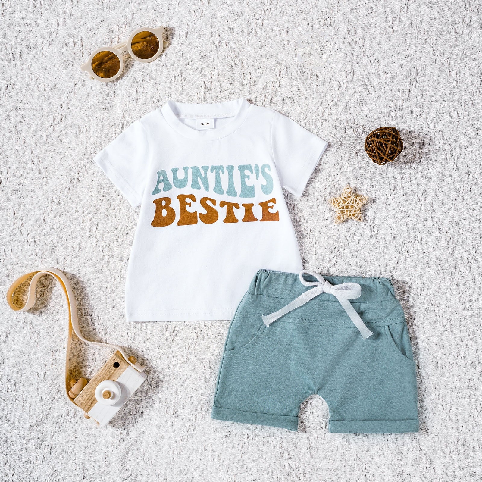 RTKFRFLM Toddler Boy Summer Shorts Set 2 Piece Short Sleeve Cartoon Letter Prints T Shirt Tops Shorts Kids Set Clothes Set Outfits,Size 18-24 Months
