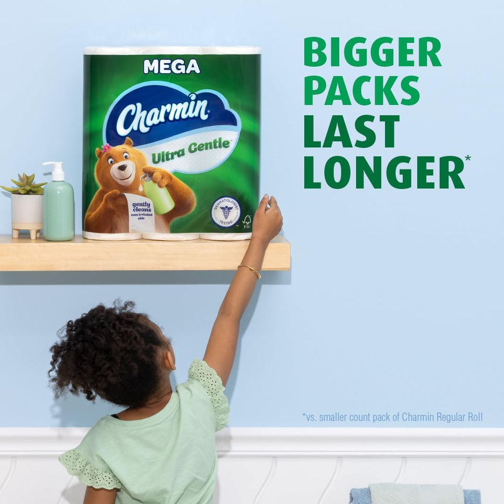 Ultra Gentle Toilet Paper, 24 Mega Rolls (Equivalent to 96 Regular Rolls),White