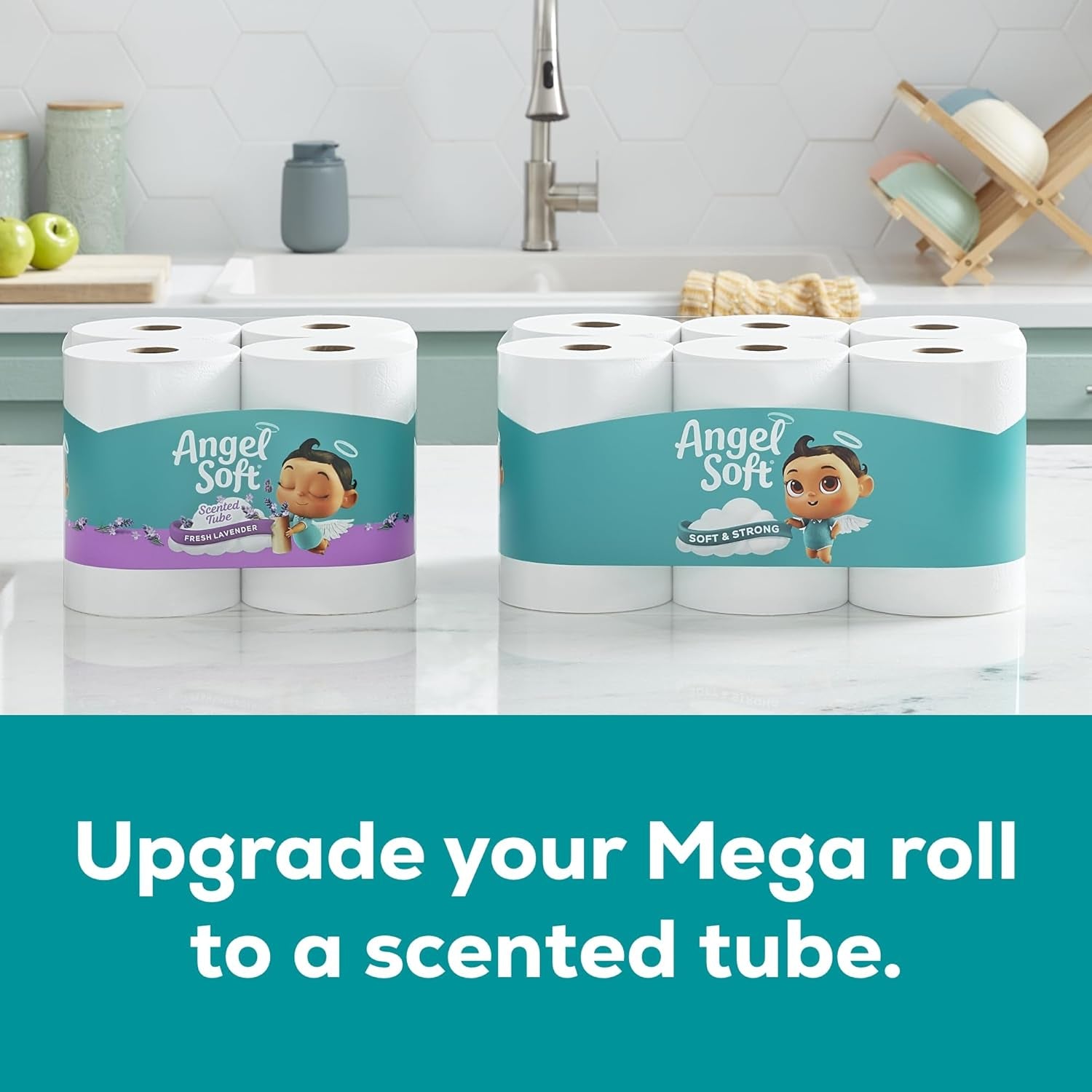 Angel Soft Toilet Paper, 24 Mega Rolls = 96 Regular Rolls, Soft and Strong Toilet Tissue