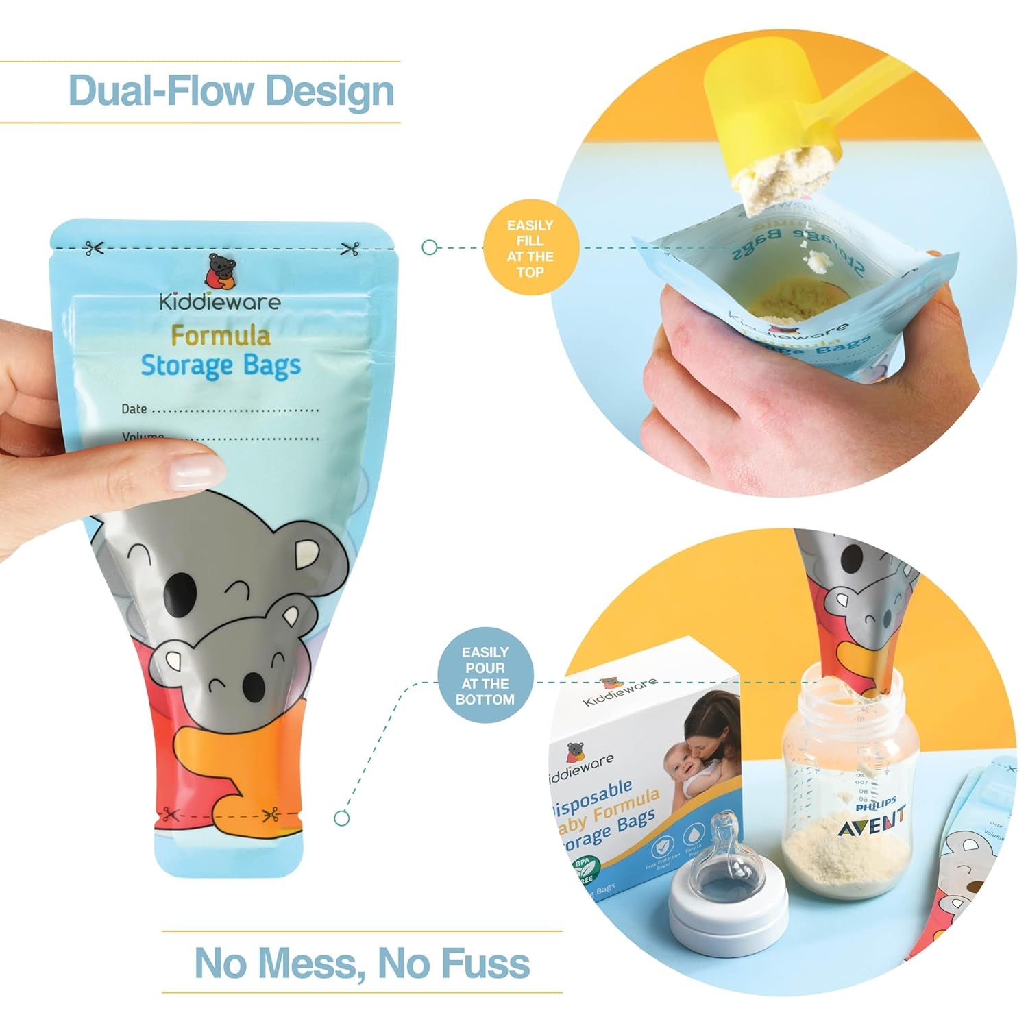 30 Pack Baby Formula Storage Bags Dispenser Disposable Baby Formula Container
