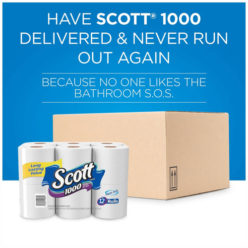 1000 Toilet Paper, 20 Rolls, 1,000 Sheets per Roll (20,000 Total)