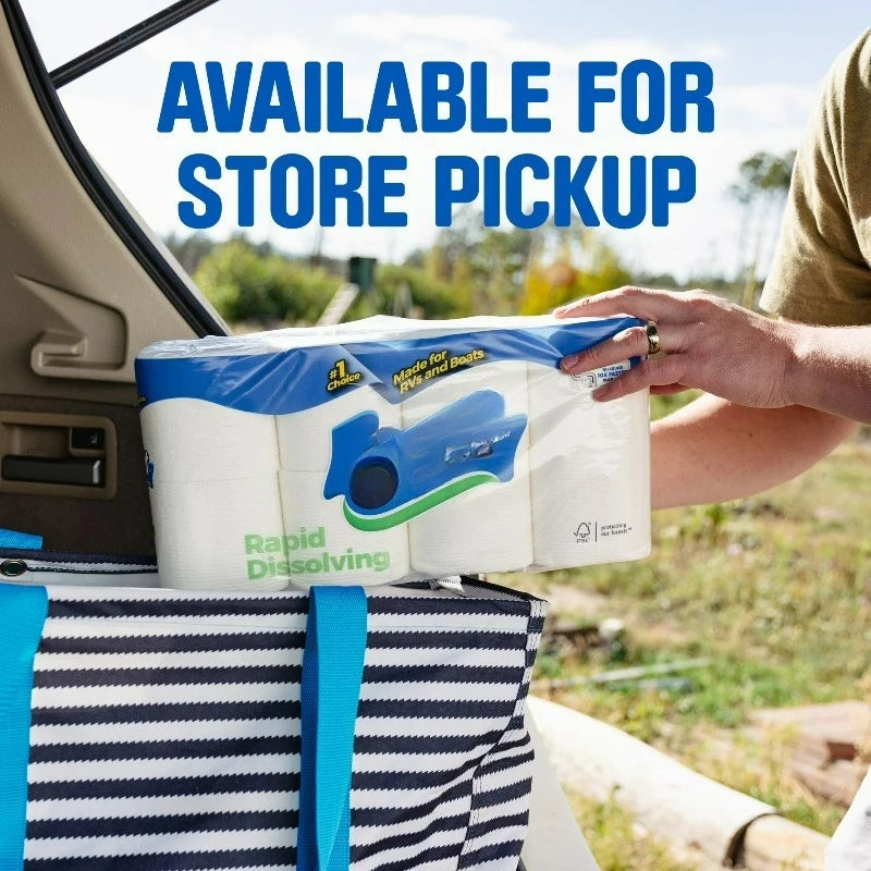 Rapid-Dissolving Toilet Paper for Rvs & Boats, 8 Double Rolls