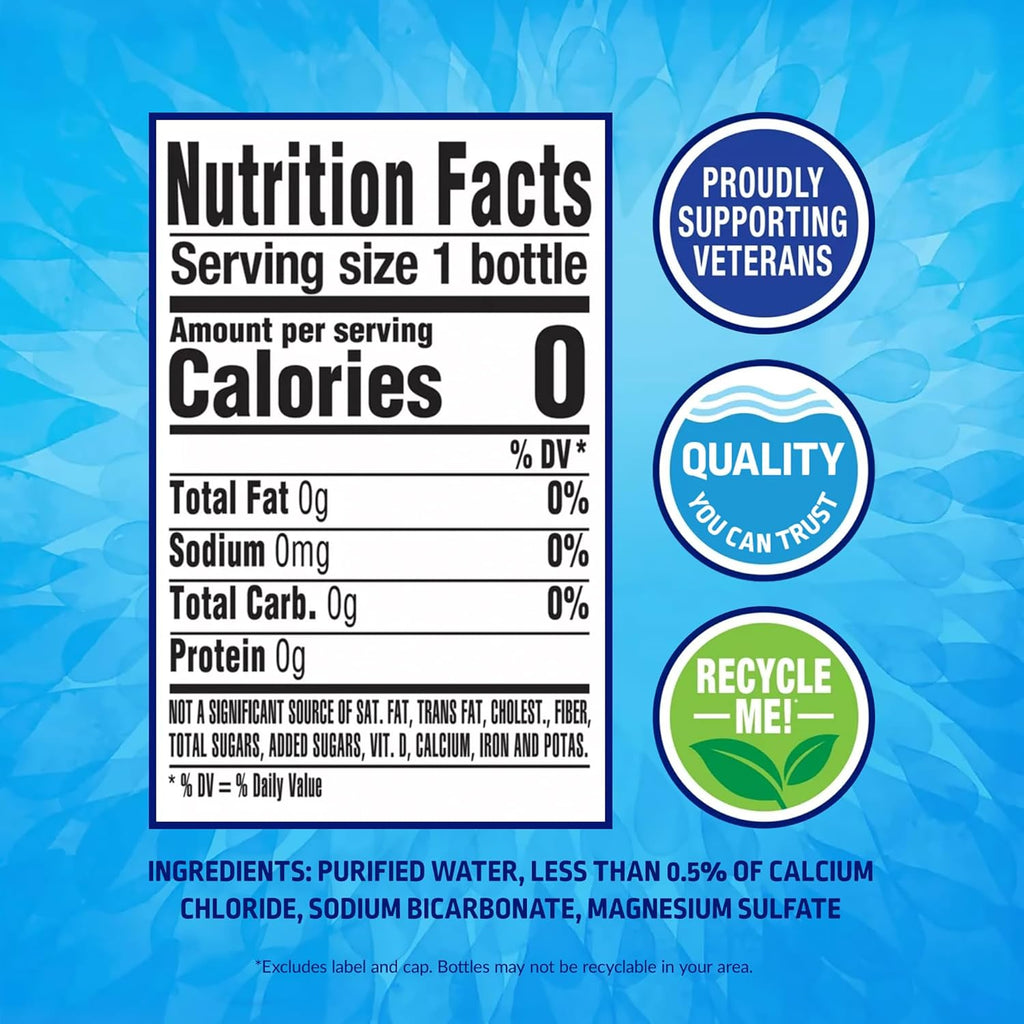 Purified Bottled Water, 18-Pack - Still Bottled Drinking Water Enhanced with Minerals for a Crisp Taste, Aluminum Bottles - 20 Fl Oz