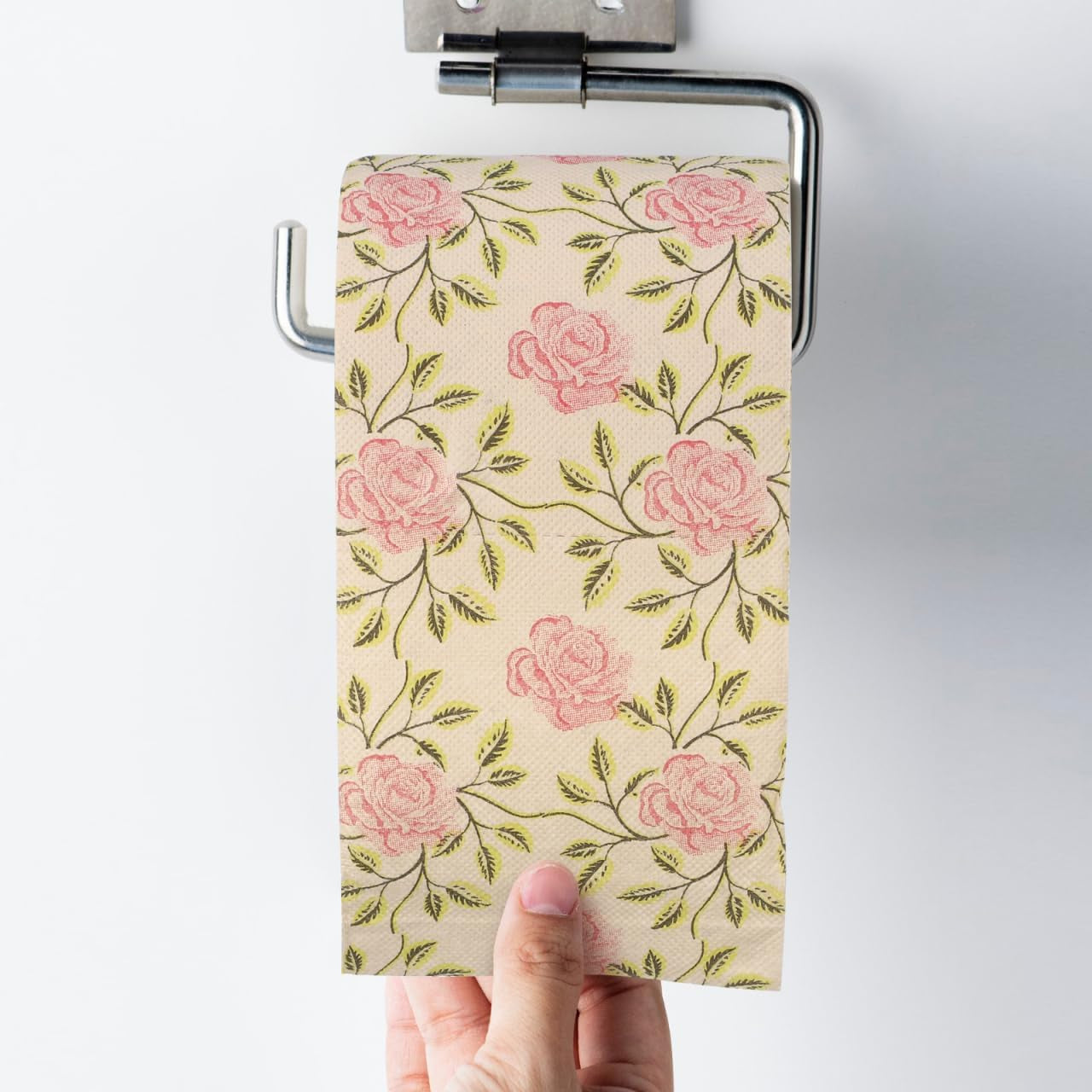 2 Rolls Floral Toilet Paper - Rose Flower Print Toilet Tissues Decorative Bathroom Tissue Hand Towel Napkins for Wedding Birthday Christmas Tea Party Favors Dinner Bridal Shower Baby Shower