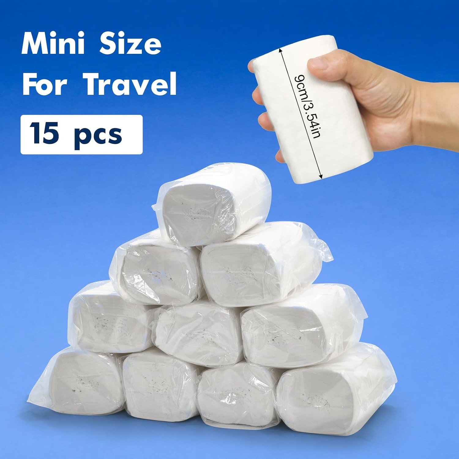8 PCS Travel Size Toilet Paper Mini Toilet Paper Rolls Soft Compact Pack Portable Individual Tissue for Camping Hiking Outdoors (8)