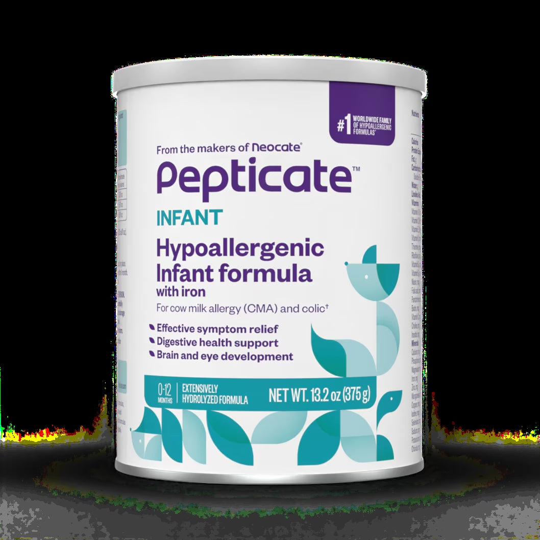 Pepticate Baby Formula, Hypoallergenic Powdered Infant Formula for Cow Milk Allergy, with Omega 3 DHA, ARA, Iron & Prebiotics, 13.2Oz