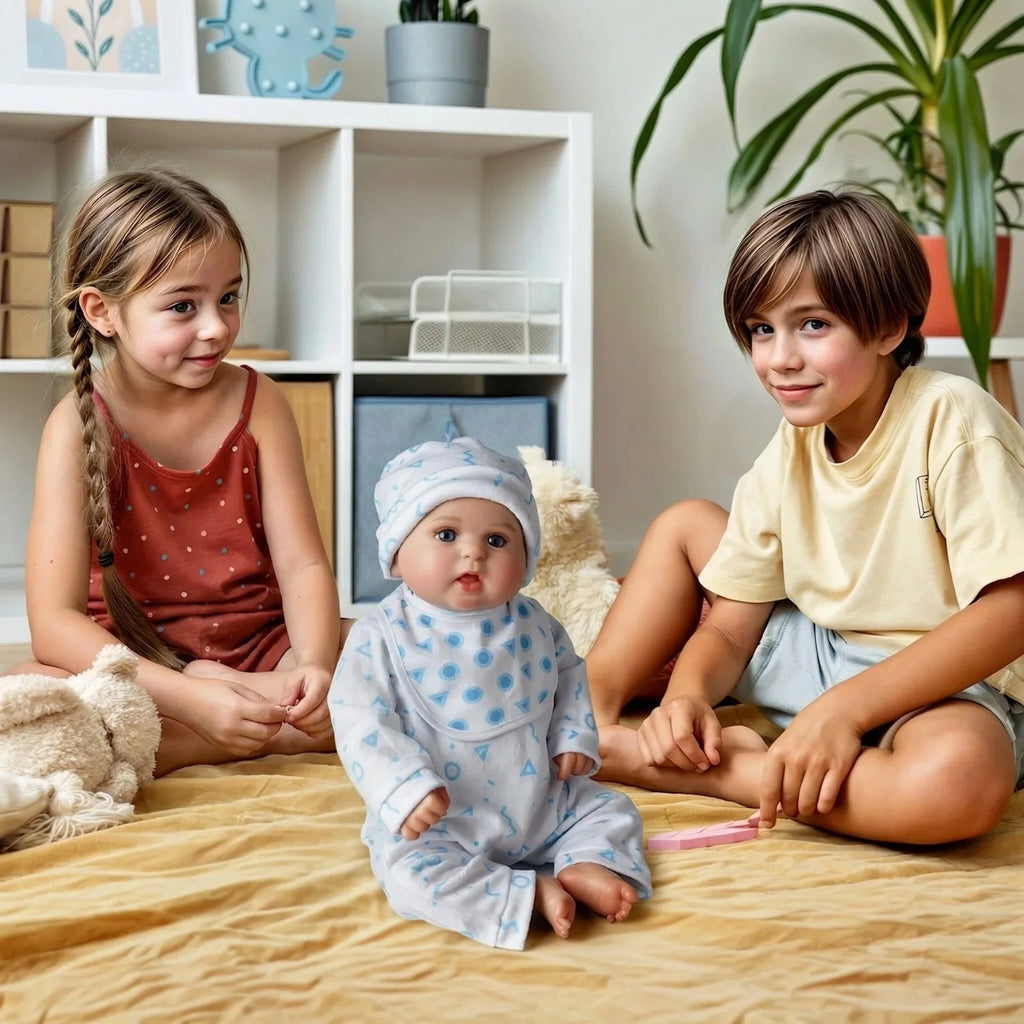 Reborn Baby Accessories with Soft Cloth Body for 17-22 in Doll - 8Pc Clothes Outfit Set for Boys