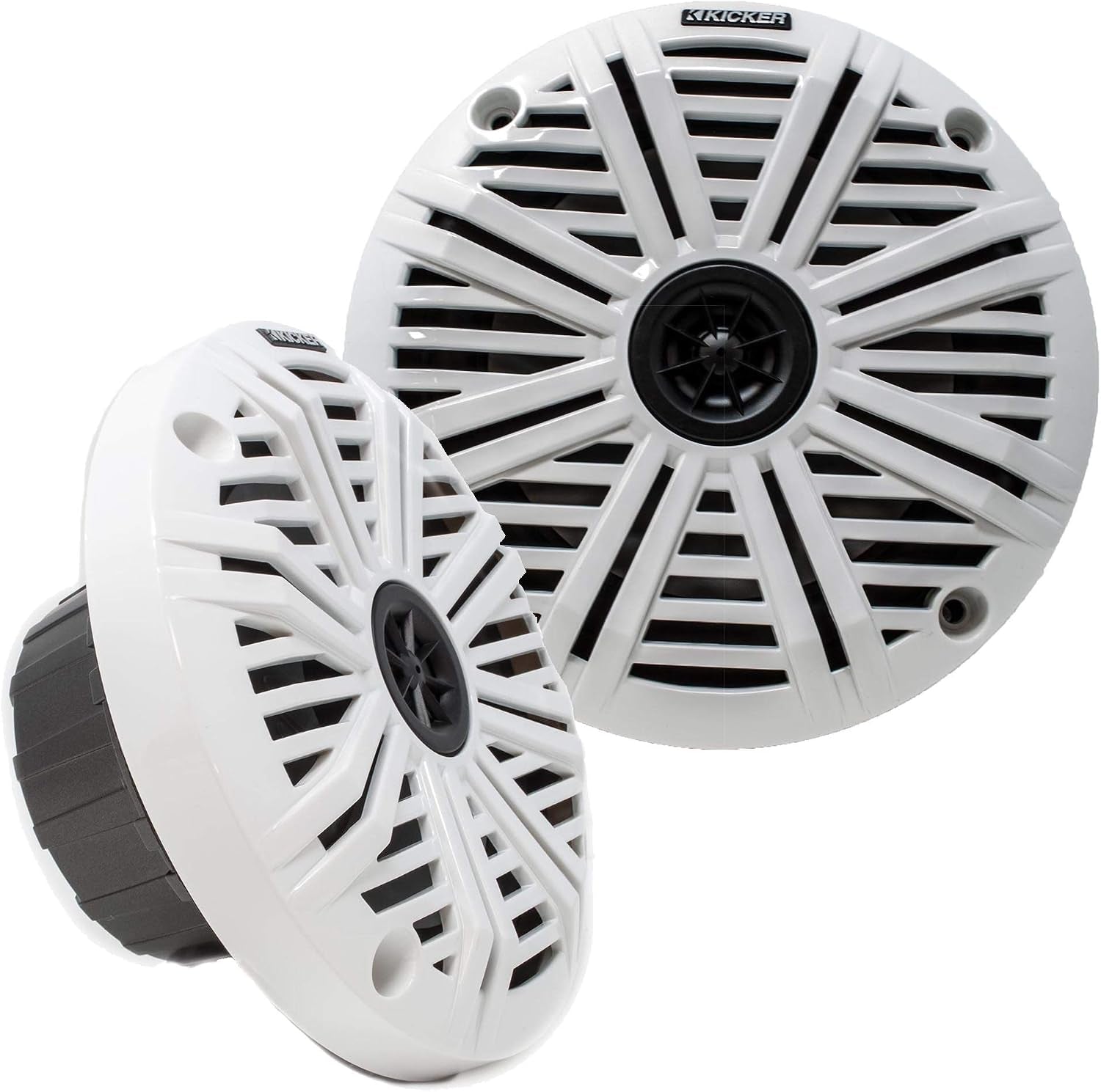 6.5" Marine Speakers (2 Pair) White Salt Water Grills OEM Replacement Speakers