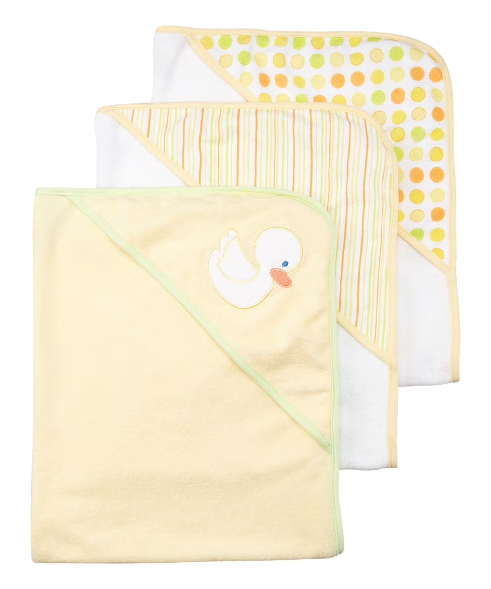 Baby Hooded Towel Set for Newborn Boys and Girls, Soft Terry Bath Set, Pack of 3, Blue Dinosaur
