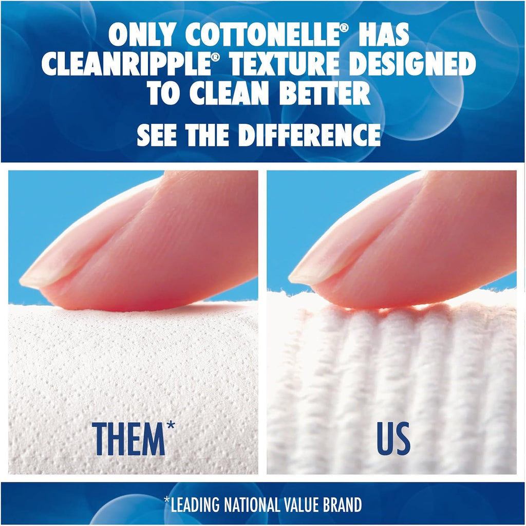 Cottonelle Cleancare Family Roll + Toilet Paper, Bath Tissue, 18 Toilet Paper Rolls