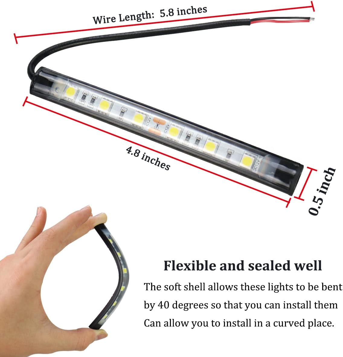 Marine Led Boat Lights, Night Fishing Lights, Boat Interior Lights, No Drilling Install Boat Deck Lights Courtesy Lights, Red
