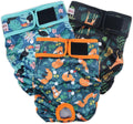 Washable Dog Diapers (3 Pack), Reusable Dog Diapers for Doggie Heat Period, Reusable Doggie Diaper for Female Dogs (Giraffe, Tucan, Fox, Xx-Large)