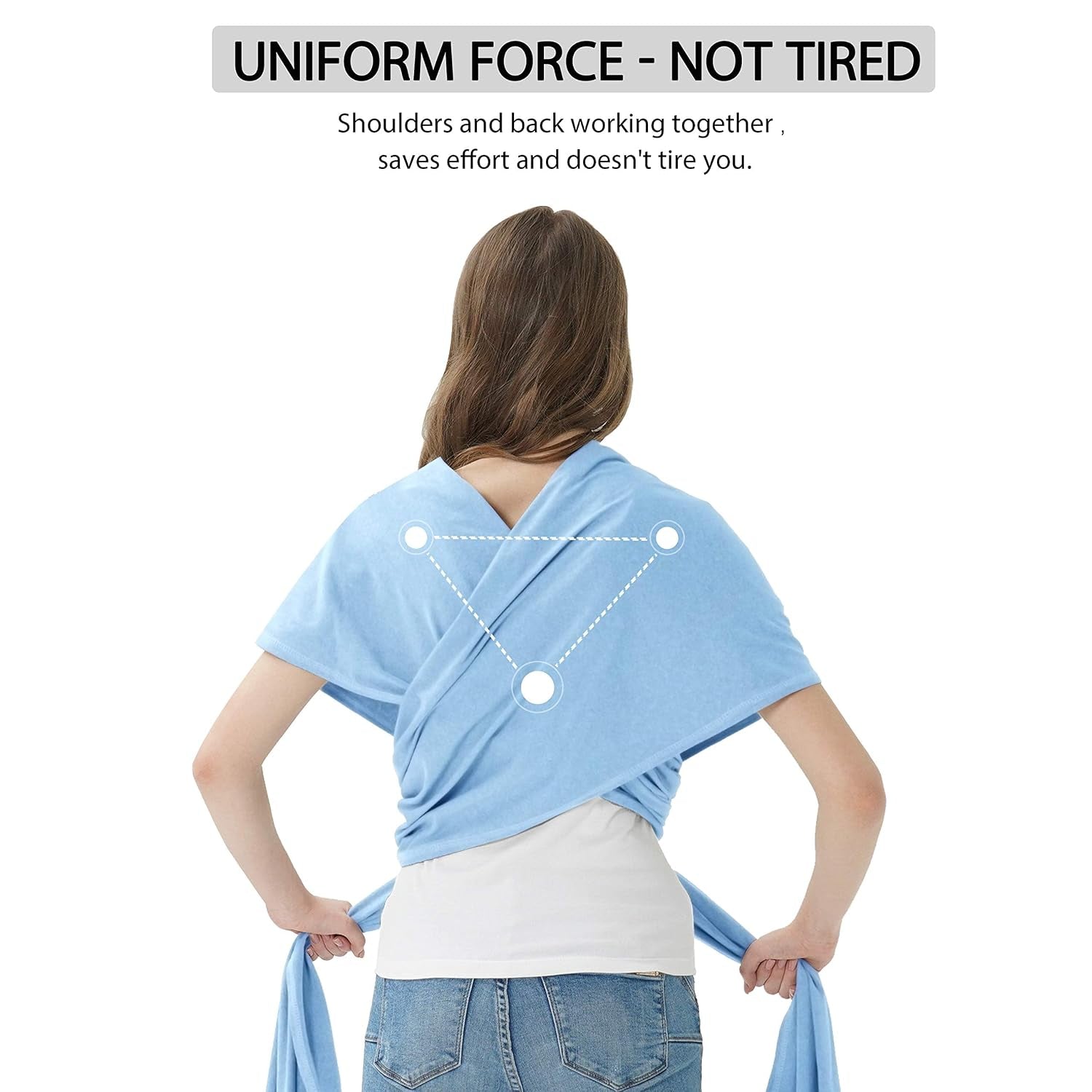 Baby Wraps Carrier,  Baby Carrier,Hands Free Infant Carrier, Lightweight,Breathable,Softness,Baby Blue