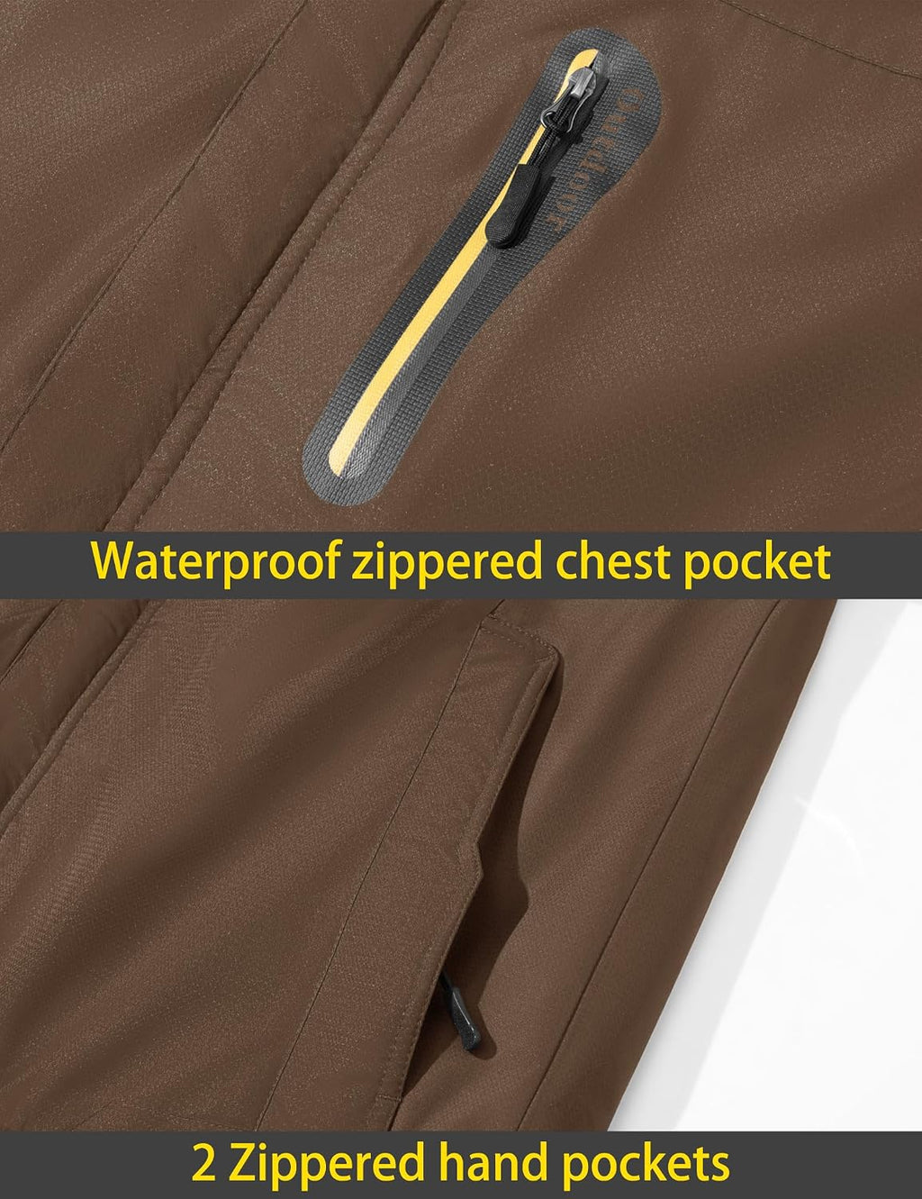 Men'S Winter Ski Jacket Waterproof Snow Coats Snowboard Fleece Lining Jacket Warm Parka with Hooded