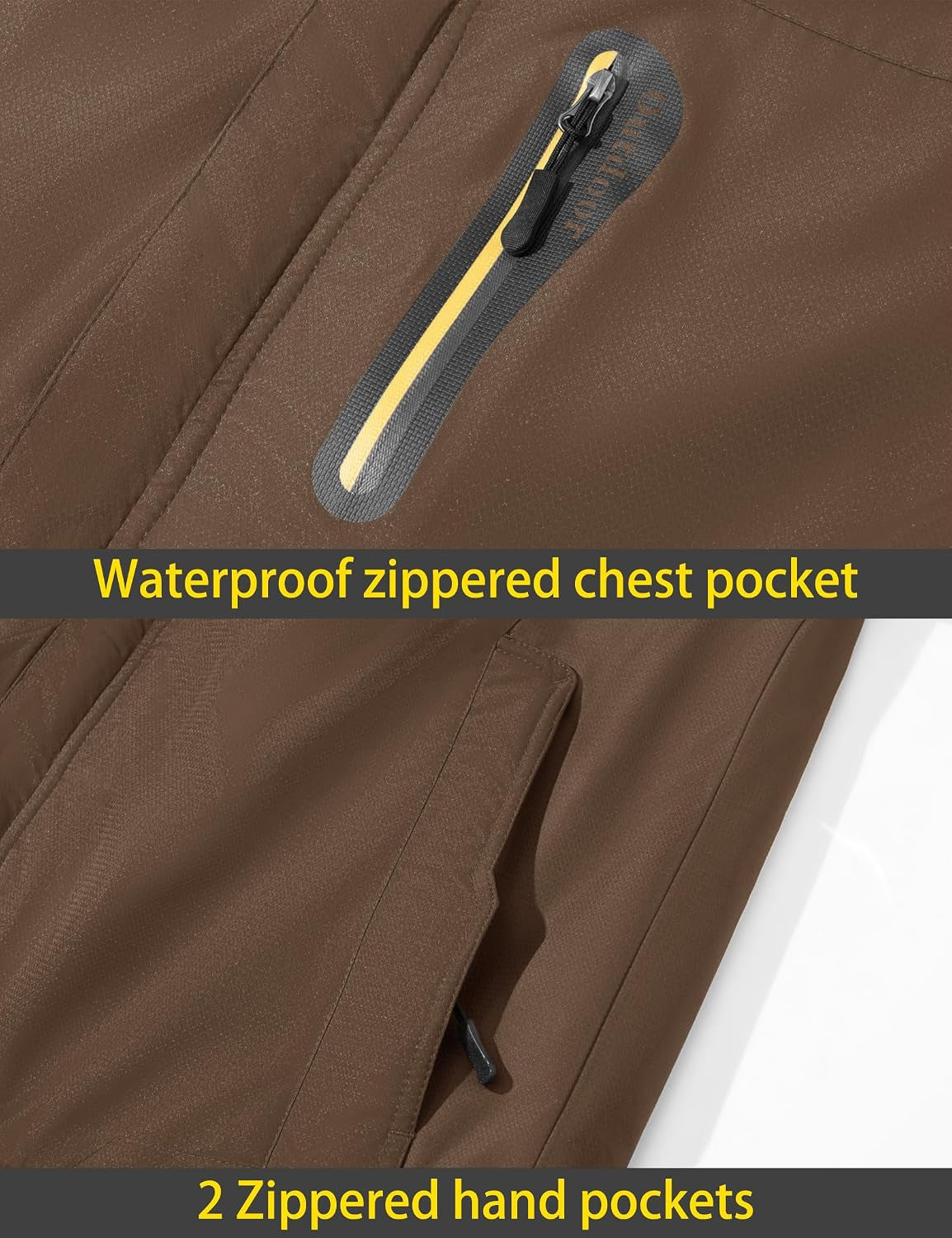 Men'S Winter Ski Jacket Waterproof Snow Coats Snowboard Fleece Lining Jacket Warm Parka with Hooded