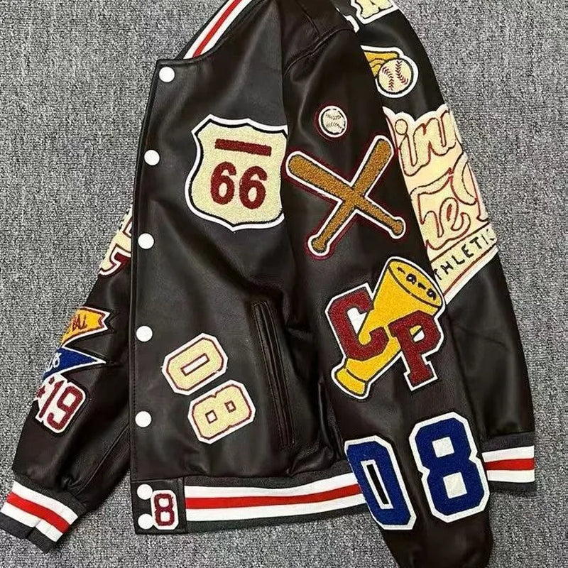 Men'S Jackets Men'S Spring and Autumn Baseball Uniform Y2K Retro Trend Leather Jacket Heavy Industry Embroidery White Short Coat Ins 230615