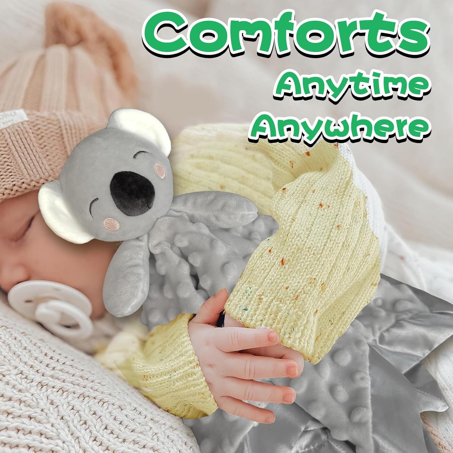Baby Security Blanket, Soft Baby Lovey Toy Blanket for Boys and Girls, Snuggle Toy Lovie Newborn Gift, Unisex Baby Plush Koala 16 Inch