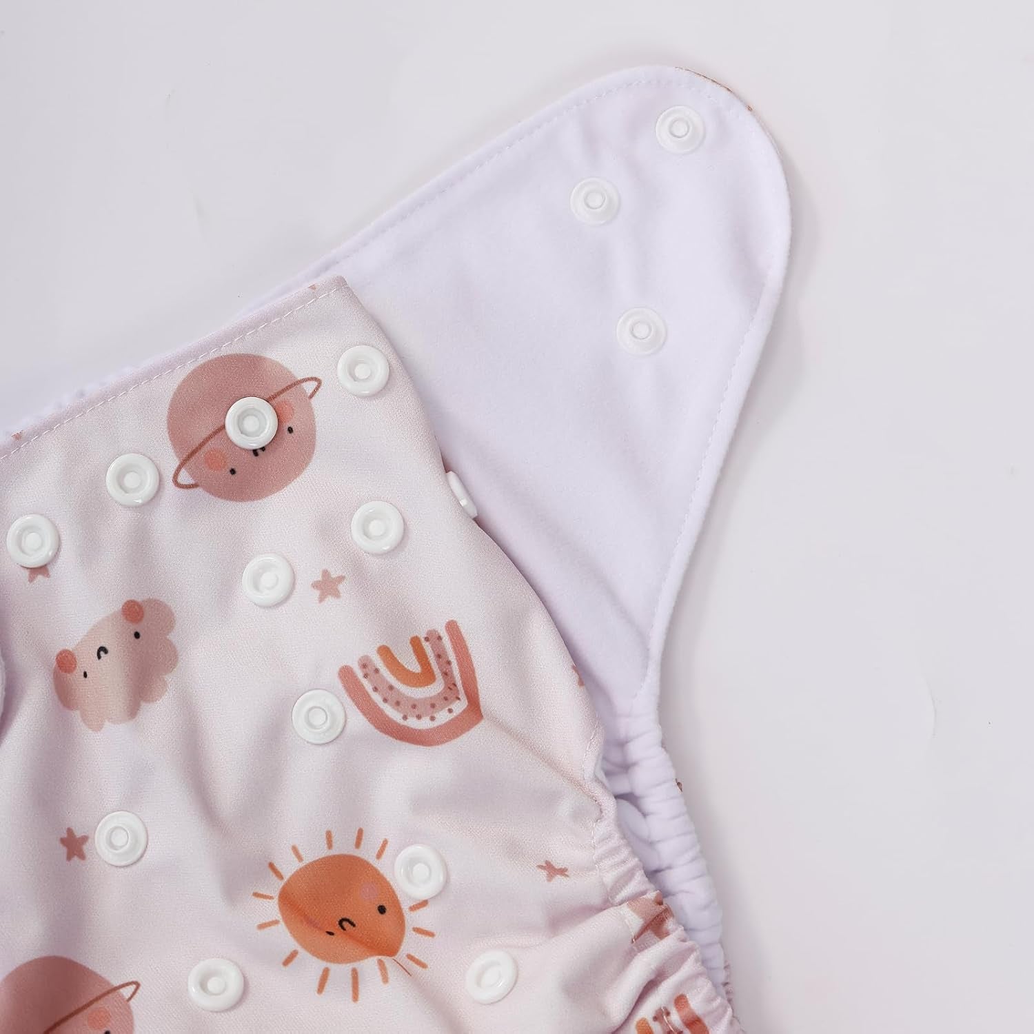 12 Set Reusable Adjustable Cloth Diapers for Newborn | to 0-3 Years,One Size Washable Pocket Nappy Covers for Baby Girl and Boy,6 Pack Cloth Diapers+6Pcs Microfiber Inserts(Pink)