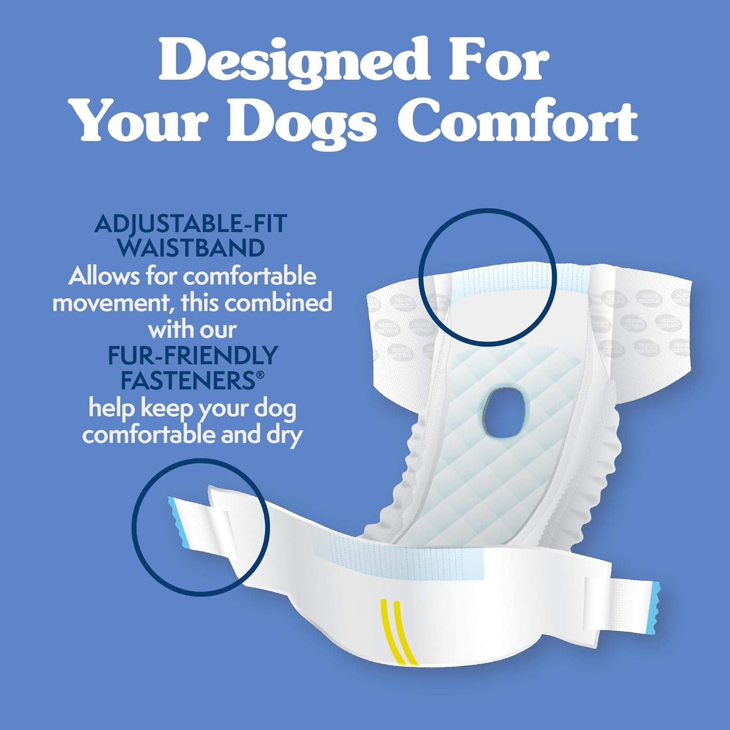 Disposable Female Dog Diapers, Absorbent Leak Proof Protection for Incontinence, Puppy Training, Heat Cycle, Travel, and Housebreaking, Large/Xl Dogs, 18–27 Inch Waist, 12 Count