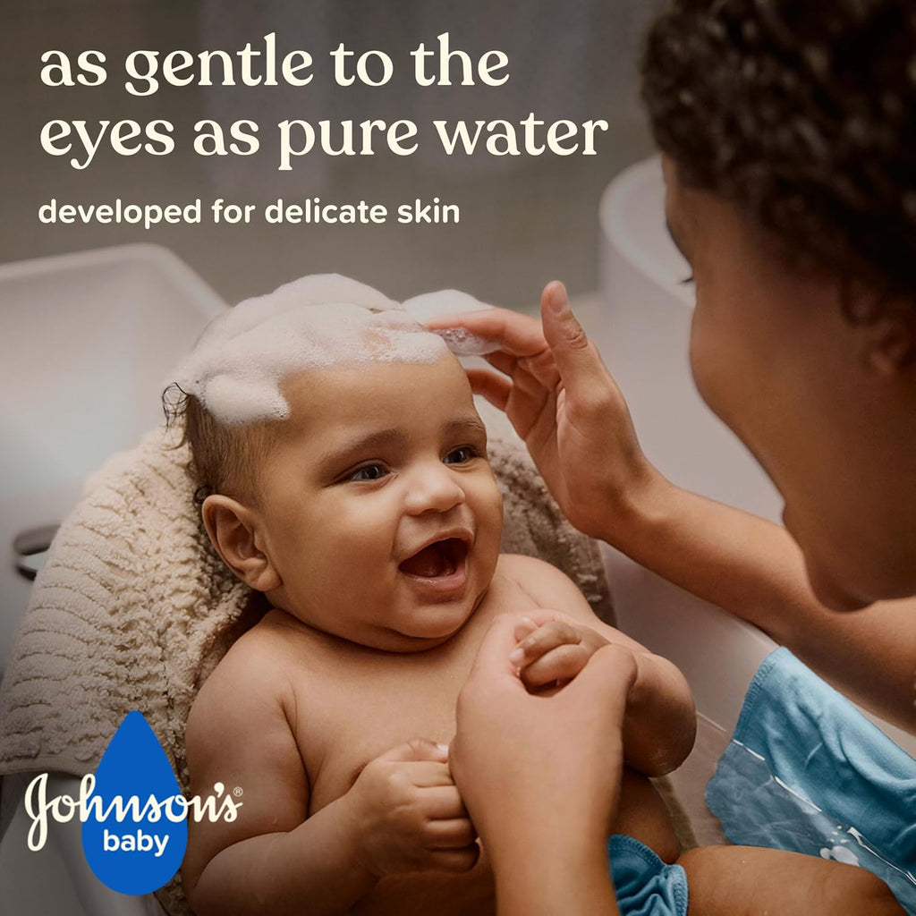 Johnson'S Baby Head-To-Toe Gentle Baby Moisture Tear Free 2 in 1 Baby Wash & Shampoo, Baby Essentials, Hypoallergenic and Ph Balanced, Stress Free Bathing, 13.6 Fl Oz