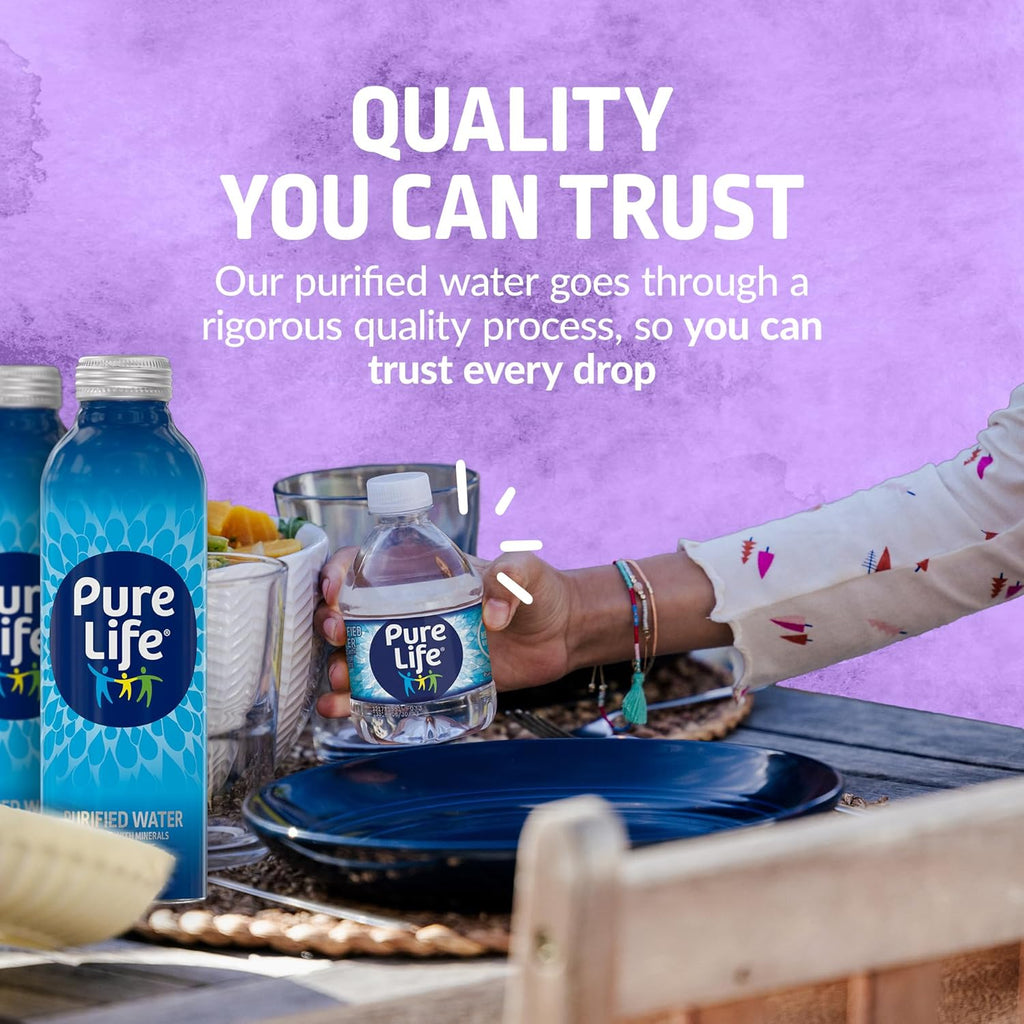 Purified Bottled Water, 18-Pack - Still Bottled Drinking Water Enhanced with Minerals for a Crisp Taste, Aluminum Bottles - 20 Fl Oz