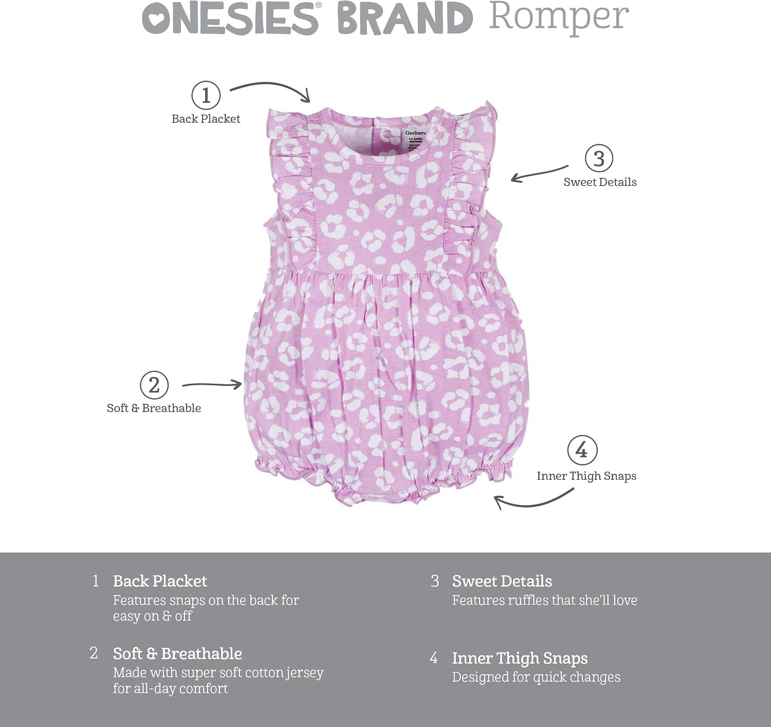 Baby Girls' 3-Pack Romper